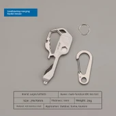 Çok Amaçlı Anahtarlık Aleti - ET010 Kumlanmış Gri - Kancalı Model thumbnail 1