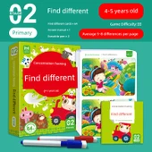 Çocuklar İçin Farklılıkları Bulma Konsantrasyon Kartları - 4-5 Yaş - 5-8 Farklılık - 1