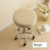 Yuvarlak Bar Sandalyesi Kılıfı - Bej - 30-36cm - 1