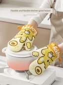 Kedi Desenli Silikonlu Isıya Dayanıklı Fırın Eldiveni - 1 Adet - 3
