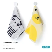 Sevimli Çizgi Film Bebek Pamuk Havlusu - 2'li [Panda + Ayı] thumbnail 1