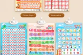 Çince Pinyin Alfabe Öğrenme Duvar Tablosu - [2 Yaprak] Pinyin + Sayı - 11