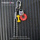 Fitness Spor Anahtarlık - Halter ve Dambıl Figürlü - Genç Pudra Yılan Düğüm İpli - 5