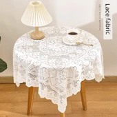 Dantel Masa Örtüsü Ins Tarzı Kare Kahve Sehpası Örtüsü - Kare Dantel 60x60cm (2 Adet) - 2