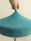 Yuvarlak Tabure Kılıfı - Koyu Yeşil - 36-40cm - 3