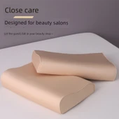 Salon Yüz Yatağı Yastığı Hafızalı Köpük - Kare Yastık (Bebek Kadife)-Açık Yeşil - 3