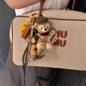 Shelly Rose Kahverengi Şapkalı Ressam Duffy Peluş Anahtarlık Çanta Kolyesi - 1