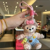 Shelly Rose Haki Şapkalı Ressam Ayı Peluş Anahtarlık Çanta Kolyesi - 8