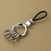 Metal S Tipi Yaylı Kancalı Anahtarlık - Gümüş Set (1 Anahtarlık + 5 S Kanca) thumbnail 1