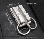 Çelik Anahtarlık - Yay Yok, Çift Kancalı, Paslanmaz Çelik, İki Halkalı (5.5cm) - 1