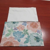 Çift Katmanlı Kumaş Karabuğday Yastık Kılıfı 40cm x 70cm - Lotus Desenli Kaba Kumaş thumbnail 1