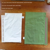 Çift Katmanlı Kumaş Karabuğday Yastık Kılıfı 35cm x 50cm - Yeşil Kaba Kumaş thumbnail 1