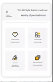 Diyatomit Emici Paspas 30x10cm Çizgili Koyu Gri - 9