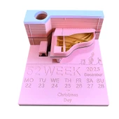 3D Piyano Takvim 2025 - 25 Yıllık Haftalık Takvim - Pembe thumbnail 1