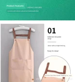 Cepli Su Geçirmez Yağa Dayanıklı Mutfak Önlüğü - Uzun Deri Standart Önlük Pembe thumbnail 7