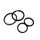 Mat Siyah Anahtarlık - 30mm Çap, Siyah, 5 Halkalı - 6