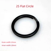Mat Siyah Anahtarlık - 30mm Çap, Siyah, 5 Halkalı - 10