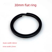 Mat Siyah Anahtarlık - 30mm Çap, Siyah, 5 Halkalı - 1