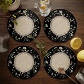 Nordik Stil PU Deri Bardak Altlığı - Krem Rüzgar 4 - 17cm (4'lü Set) - 1