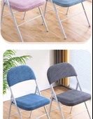 Katlanır Sandalye Kılıfı 2'li Set - Krem Beyazı (Sandalye Hariç) - 11