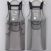 TPU Şeffaf Su Geçirmez Önlük - Askılı Su Geçirmez Sevimli Desenli 75cm Cepsiz - 3