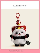 Sevimli Panda Yılbaşı Hediyesi Çanta Kolye Peluş Oyuncak Anahtarlık - Mavi Aslan [Panda] - 2