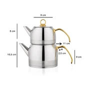 Schafer Ada 4 Parça Gold (Küçük) Metal Çaydanlık Takımı - 2