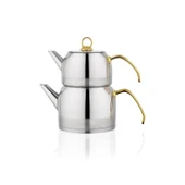 Schafer Ada 4 Parça Gold (Küçük) Metal Çaydanlık Takımı - 1