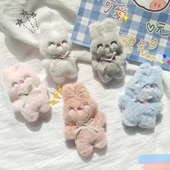 Peluş Tavşan Broş Anahtarlık Çanta Süsü - Beyaz Tavşan Aksesuar Açılışı - 5