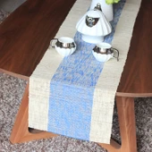 Pamuklu Keten Çay Masa Örtüsü - Çikolata Rengi 40cm x 140cm - 5