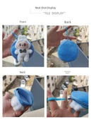 Çizgi Film Şeker Renkli Labubu Dolgulu Bozuk Para Cüzdanı Anahtarlık - Açık Kahverengi 10cm - 10