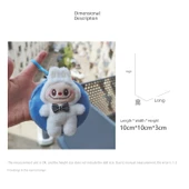 Çizgi Film Şeker Renkli Labubu Dolgulu Bozuk Para Cüzdanı Anahtarlık - Mor 10cm - 8