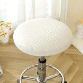 Yuvarlak Tabure Kılıfı - Harf Desenli Açık Mavi - 33-38cm - 6
