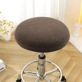 Yuvarlak Tabure Kılıfı - Mısır Kadife Koyu Kahve - 33-38cm - 1
