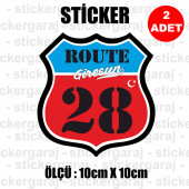 28 GİRESUN 2 adet plaka sticker - il şehir rota etiket -sayar cam uyumlu - 1