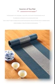 Çin Tarzı Su Geçirmez Çay Masa Örtüsü PVC Zen - Kahverengi 30x300 cm - 8