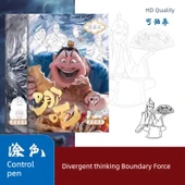 Nezha Karakteri İzleme ve Boyama Kitabı - A4 Çantalı Spiralli Resim Defteri 3 Adet/Rastgele - 8