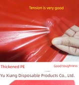 Ekstra Kalın PE Plastik Tek Kullanımlık Masa Örtüsü - Kırmızı - 160x160cm - 2'li Paket (20 Adet) - 7