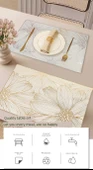 PVC Bronz Lotus Amerikan Servisi - Dikdörtgen Altın ve Gümüş - 45x30cm - 2 Adet - 7