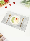 PVC Bronz Lotus Amerikan Servisi - Dikdörtgen Altın ve Gümüş - 45x30cm - 2 Adet - 5