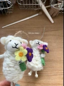 El Yapımı Koyun Peluş Anahtarlık Çanta Kolyesi - Kuzu - 7