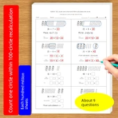 1. Sınıf Matematik Alıştırma Kağıdı - 20'ye Kadar Sayma, İptal 12, 72 Soru - 7