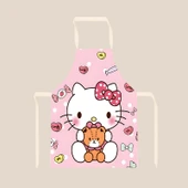 Hello Kitty Desenli Sevimli Kedi Figürlü Kolsuz Mutfak Önlüğü - Kedi 12 65x75cm Yetişkin Pamuklu - 6