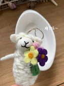 El Yapımı Koyun Peluş Anahtarlık Çanta Kolyesi - Kuzu - 3