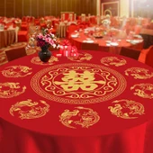 Tek Kullanımlık Düğün Masa Örtüsü - 2 Adet Kare Xi Karakterli 200x214cm - 5