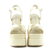 Erkan Saçmacı Whitney Ten Saten Önü Arkası Açık Çift Platformlu Bantlı Kalın Topuklu Abiye Ayakkabı - 4