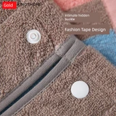 Pamuklu Giyilebilir Emici Banyo Eteği - Yeşil Banyo Eteği + Saç Bonesi + Havlu 130*80cm (Orta) - 4
