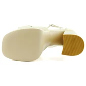 Erkan Saçmacı Celine Ten Saten Önü Açık Çapraz Bantlı Çift Platformlu Kalın Topuklu Abiye Ayakkabı - 6