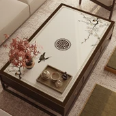 Çin Tarzı Su Geçirmez PVC Masa Örtüsü - Jiyan Çiçek Dalı-Koyun Postu Desenli 70x130cm thumbnail 1