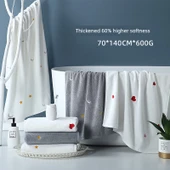 Antibakteriyel Pamuk Banyo Havlusu - Yeşil Avokado Üçlü Set (500g Havlu + Yüz Havlusu + Saç Bonesi) 70x140cm - 4